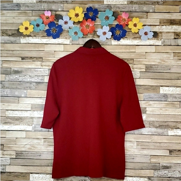 Burgundy Lacoste 1/2 Sleeve Polo - Picture 2 of 8